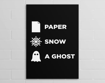 Paper, Snow, A Ghost! (A5, A4, A3 poster or print)