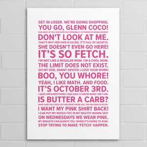 Mean Girls Quotes (A5, A4, A3 poster or print)
