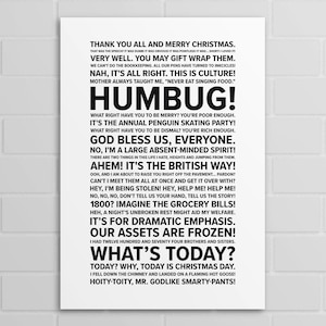 Muppet Christmas Carol Quotes (A5, A4, A3 poster or Christmas card)