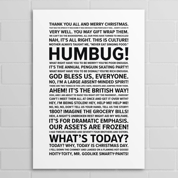 Muppet Christmas Carol Quotes (A5, A4, A3 poster or print)