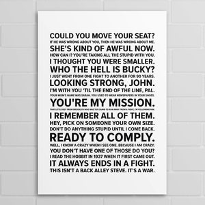 Bucky Barnes Quotes (A5, A4, A3 poster or print)