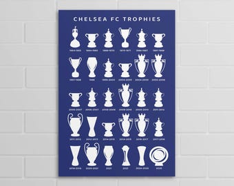 Chelsea Trophies (A5, A4, A3 poster or print)