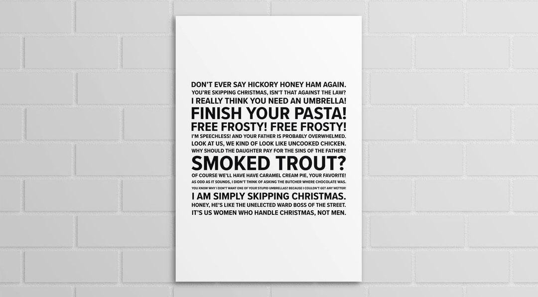 Christmas With the Kranks Quotes A5, A4, A3 Poster or Print Etsy