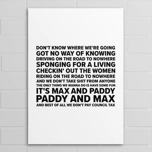 Max und Paddy Theme (A5, A4, A3 Poster oder Druck)
