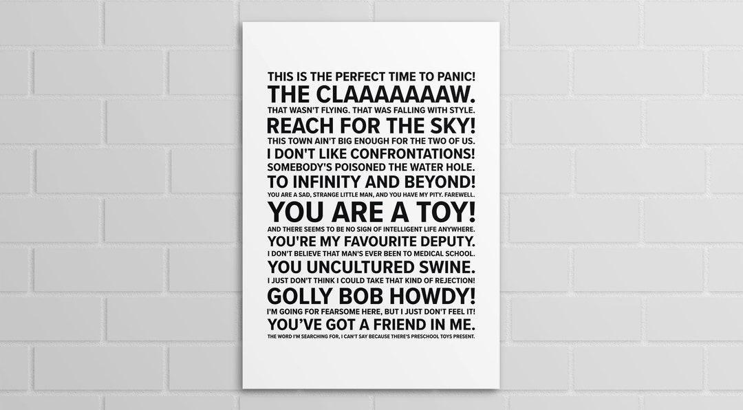 Toy Story 1 Quotes A5 A4 A3 Poster or Print Etsy
