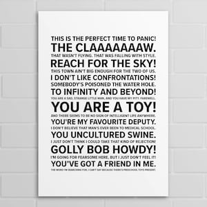 Toy Story 1 Quotes (A5, A4, A3 poster or print)