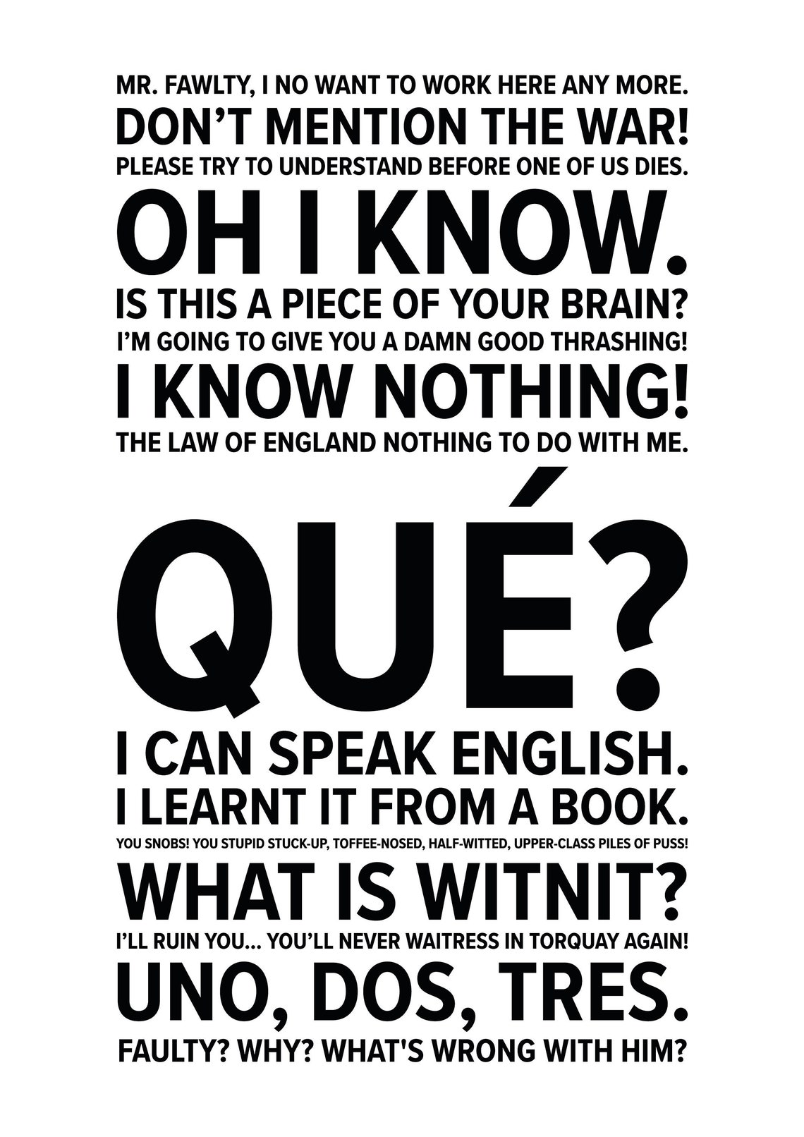 Citations de Fawlty Towers A5 A4 ou A3 Etsy