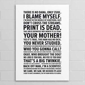 Ghostbusters Quotes (A5, A4, A3 poster or print)