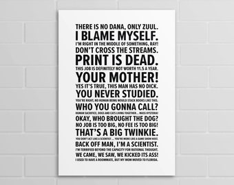 Ghostbusters Quotes (A5, A4, A3 poster or print)