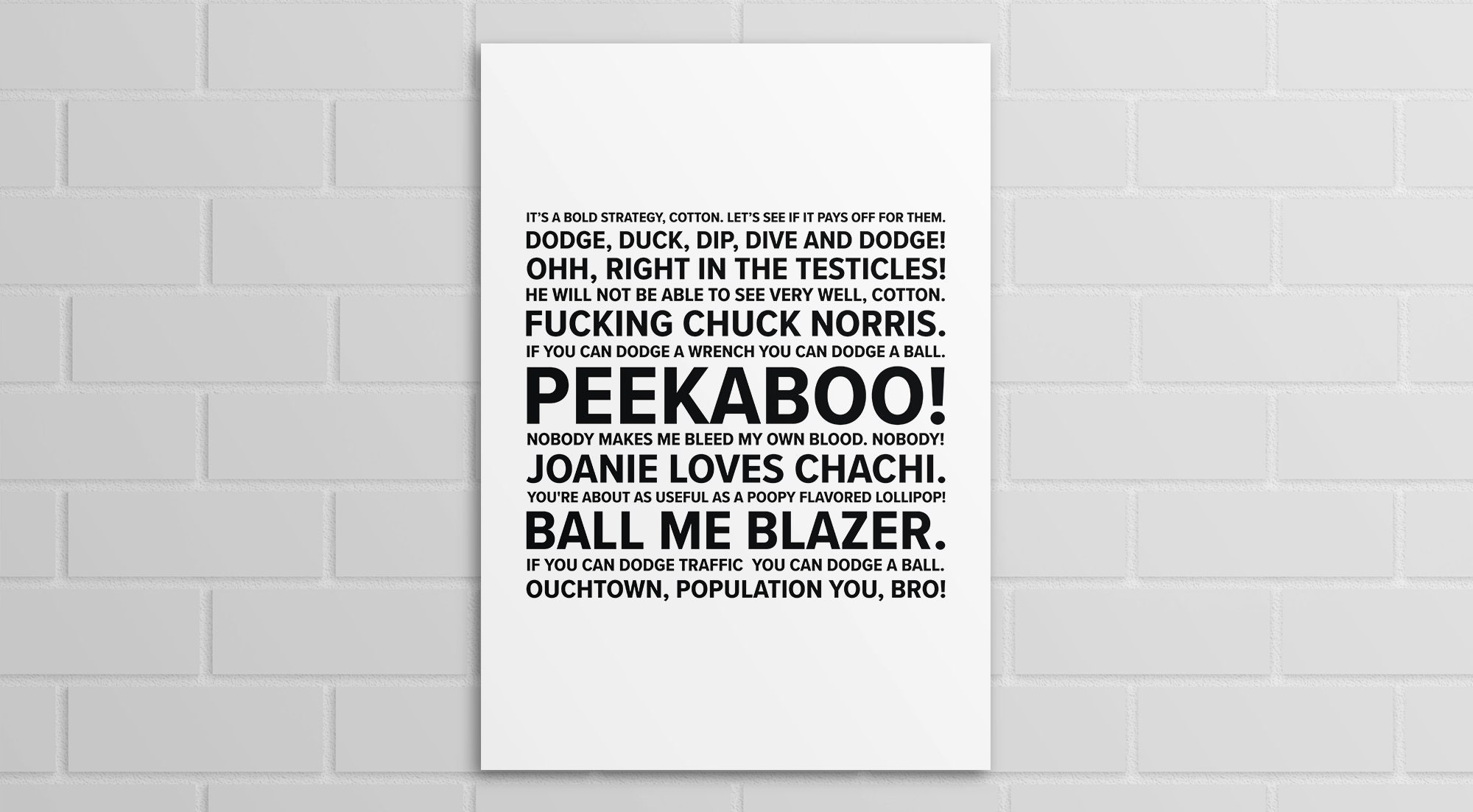 Dodgeball Quotes A5 A4 A3 Poster or Print Etsy