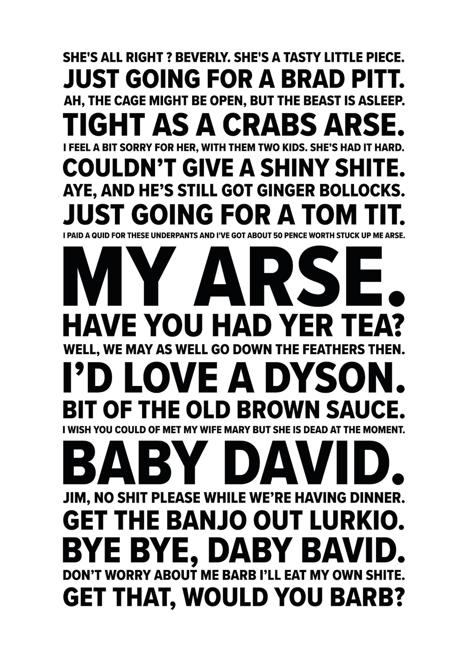 Royle Family Quotes A5 A4 A3 poster or print Etsy