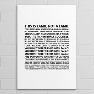 Lisa the Vegetarian Quotes (A5, A4, A3 poster or print)