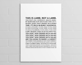 Lisa the Vegetarian Quotes (A5, A4, A3 poster or print)