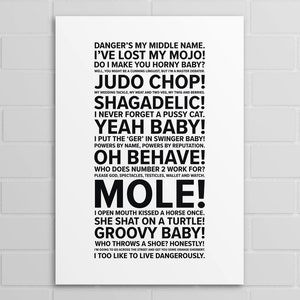 Austin Powers 'you're Shagadelic Baby' Print, Valentines Day Card ...