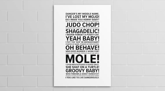 Austin Powers Quotes A5 A4 A3 Poster or Print Etsy UK