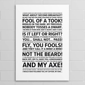 Fellowship of the Ring Quotes (A5, A4, A3 poster or print)