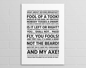 Fellowship of the Ring Quotes (A5, A4, A3 poster or print)