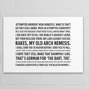 Sideshow Bob Quotes (A5, A4, A3 poster or print)