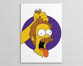 Ned Flanders  | Simpsons | Treehouse of Horror | Halloween (A5, A4, A3 poster or print)