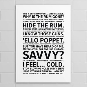 Pirates 1 Quotes (A5, A4, A3 poster or print)