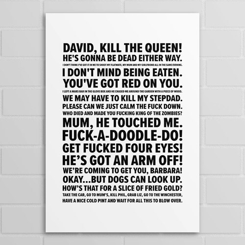 Shaun of the Dead Print Shaun of the Dead Movie Poster Etsy