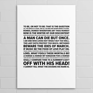 Shakespeare Quotes (A5, A4, A3 poster or print)