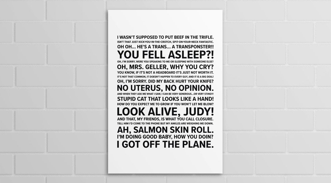 Friends Rachel Script Rachel Quotes | Friends (A5, A4, A3 Poster or Print) - Etsy