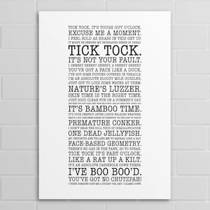 Mike Wozniak - Taskmaster Quotes (A5, A4, A3 poster or print)