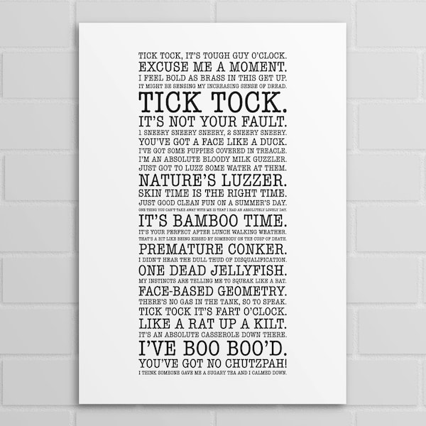 Mike Wozniak - Taskmaster Quotes (A5, A4, A3 poster or print)