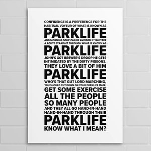Parklife - Blur (A5, A4, A3 poster or print)