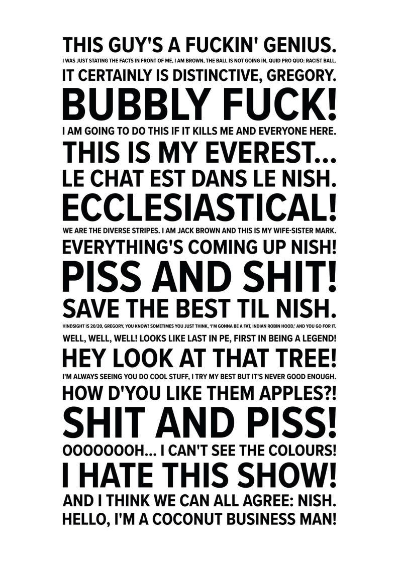 Nish Chart Taskmaster Nish Taskmaster Quotes (A5, A4, A3 Poster or Print) - Etsy