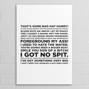 Jaws Quotes (A5, A4, A3 poster or print)
