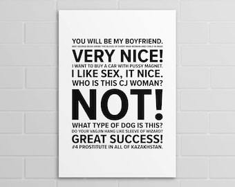 Borat Quotes Very Nice Borat Quotes A5 A4 A3 Poster Or Print | Etsy Canada