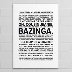 Big Bang Theory Quotes (A5, A4, A3 poster or print)