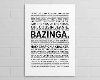 Big Bang Theory Quotes (A5, A4, A3 poster or print)