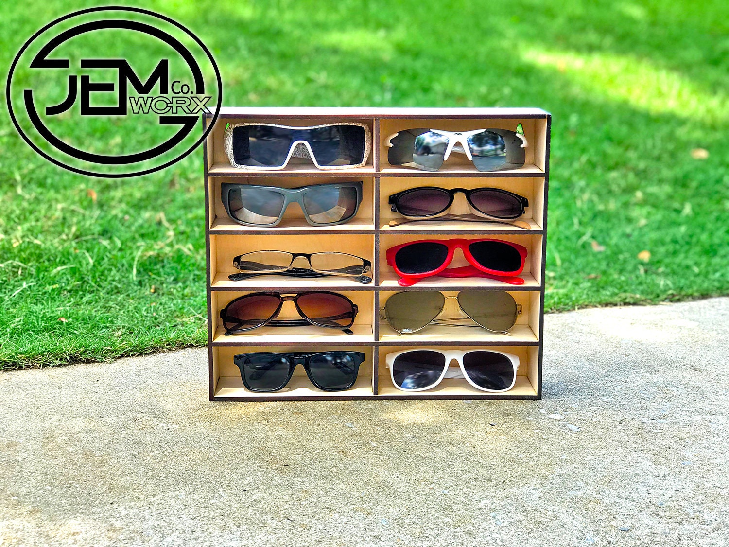 Sunglasses Shelf Display Case Storage Organizer Wall Mount Etsy