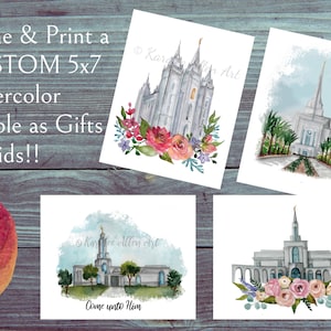GIFT Temple and Priesthood Preparation Meeting, Digital Download, Custom Temple Watercolor