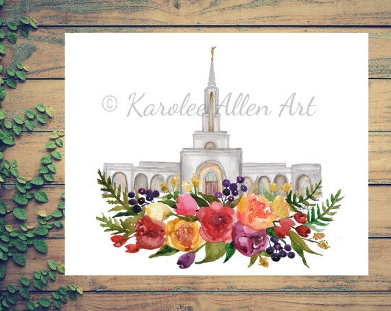 Sacramento California Temple Watercolor Print Digital Etsy