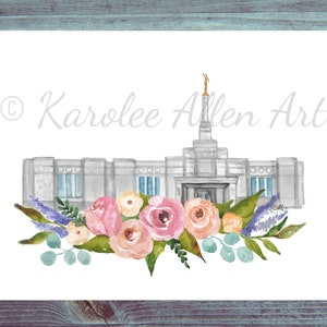 Minnesota, Louisville, Reno, Birmingham, Columbus, Spokane, Baton Rouge, Medford, Detroit, Fresno, Temple Watercolor, Digital, Customizable