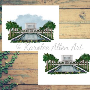 Mesa Arizona Temple watercolor digital download