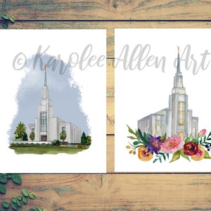 Twin Falls Idaho Temple Watercolor Print, Digital Download, Customizable