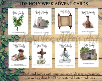 Easter Story Cards for Kids, Holy Week Study Cards, Easter Scripture ...