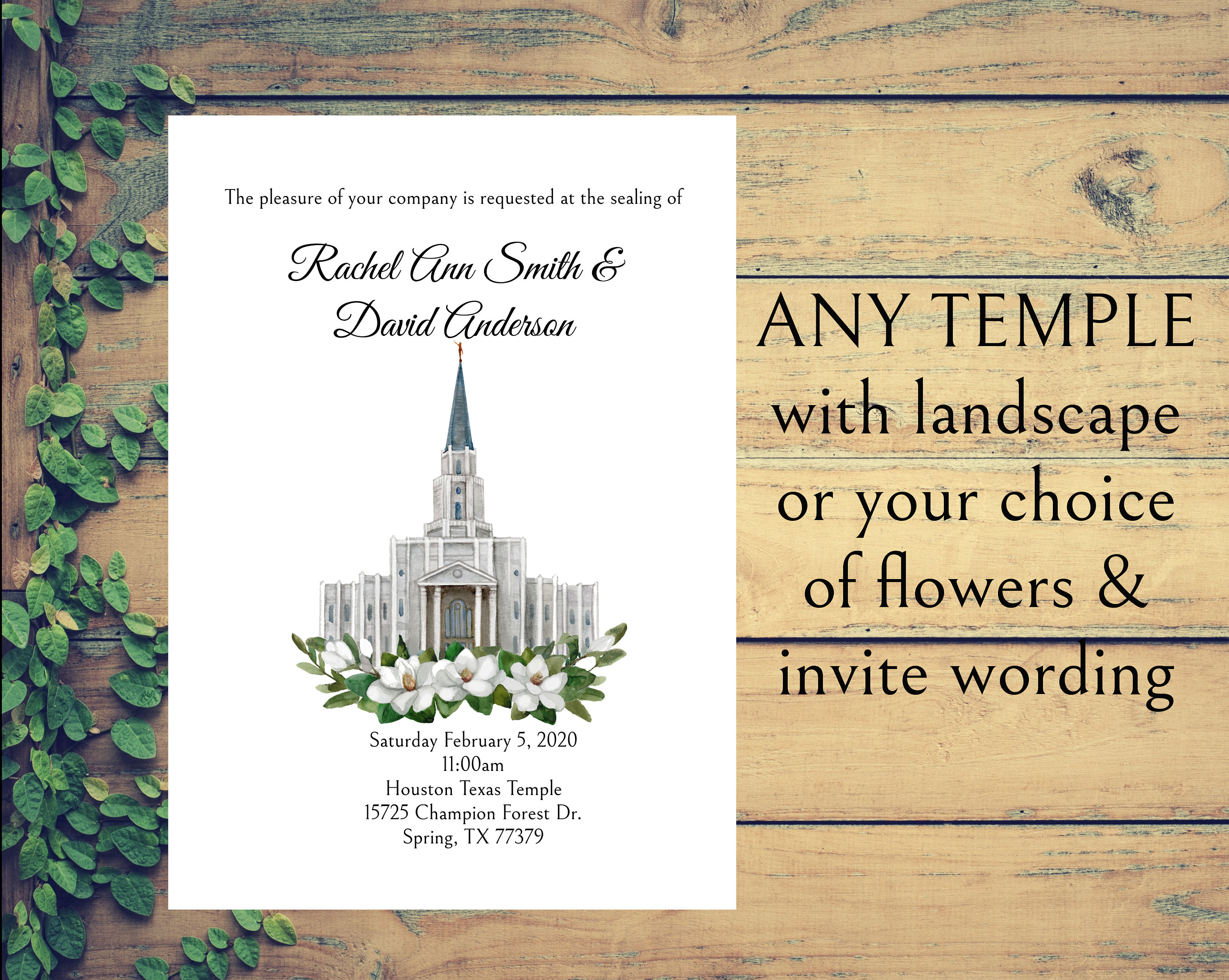 LDS Sealing Wedding Invitation Printable Digital Download | Etsy