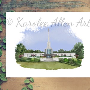 Atlanta Georgia Temple Watercolor, Digital Download