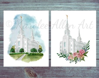 Akwarela Brigham City Temple, pobieranie cyfrowe