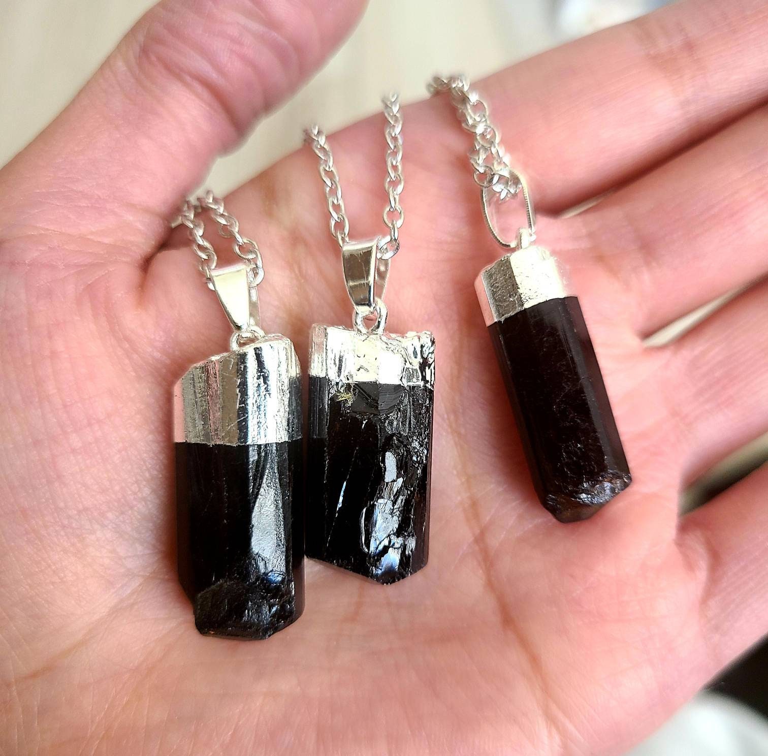 Black Tourmaline Necklace Pendant Etsy