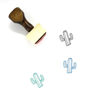 Sello de goma de madera de cactus