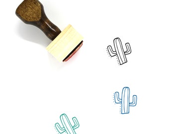 Cactus Wooden Rubber Stamp