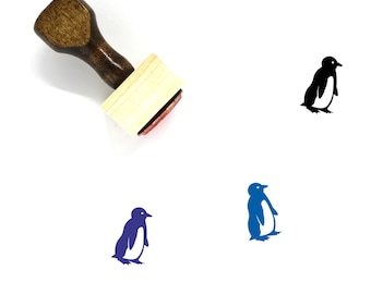 Penguin Wooden Rubber Stamp No. 97