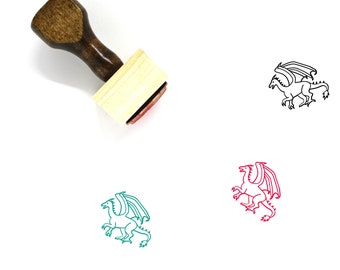 Dragón de madera sello de goma No. 12